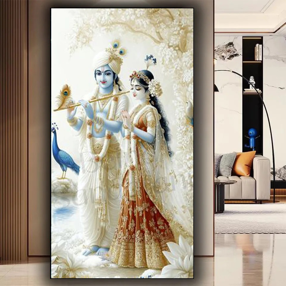 Resin Art Radha Krishna - Hint Lordu Radha Krishna Çift 5D