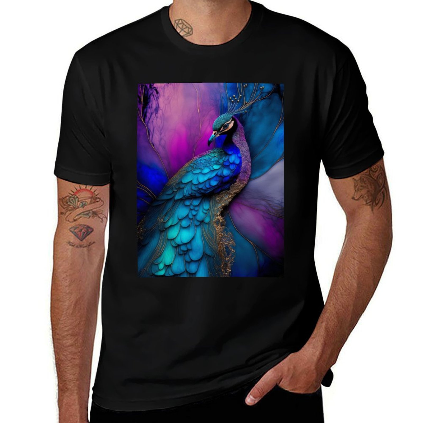 Resin Art Alcohol Ink - Tavus Kuşu Tüyü - Alkol Mürekkepli