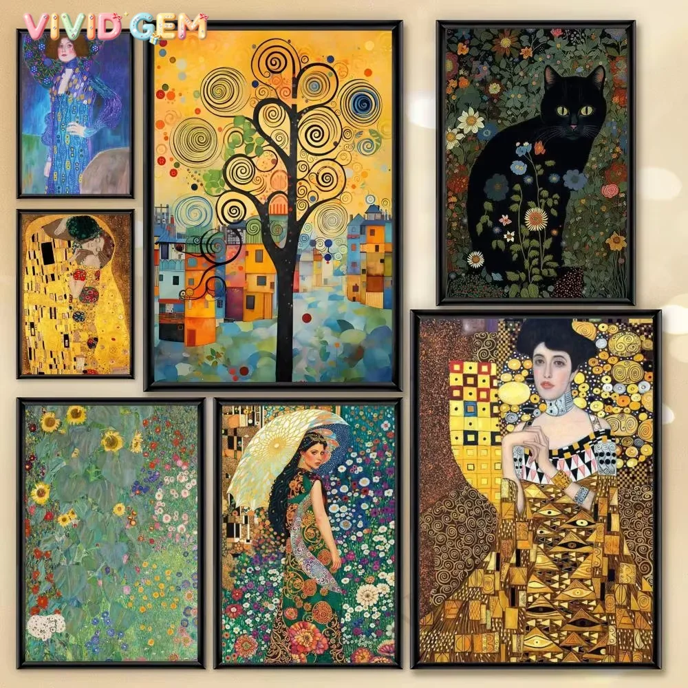 Resin Art With Flowers - VIVID GEM Elmas Boyama Gustav Klimt