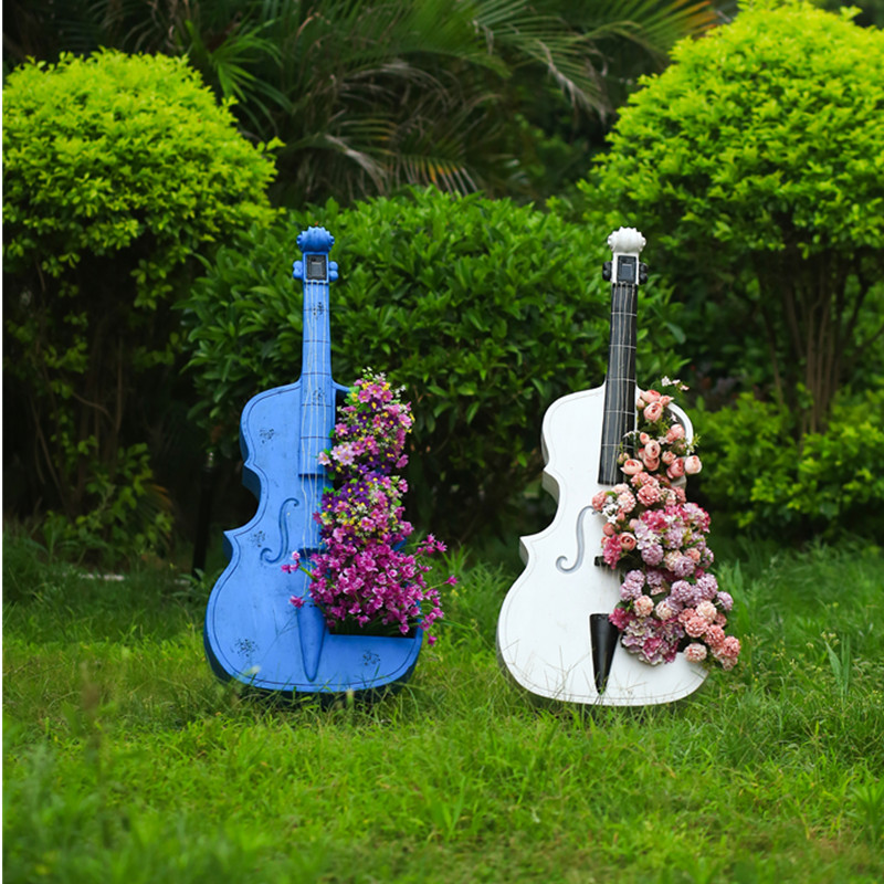Resin Art Sculptures - Çello Şeklinde Bahçe Heykeli Büyük Dış