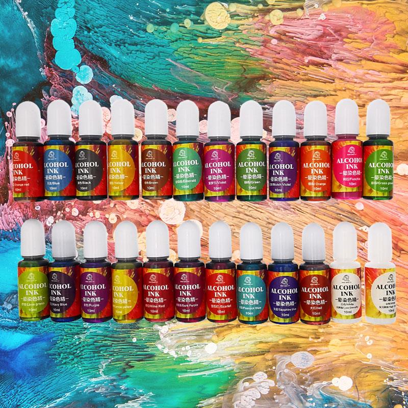 Resin Art Alcohol Ink - 24 Renk 10 ml Sanat Mürekkep