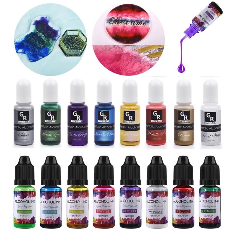 Resin Art Alcohol Ink - 10ml/15ml sanat mürekkep alkol reçine pigmentler