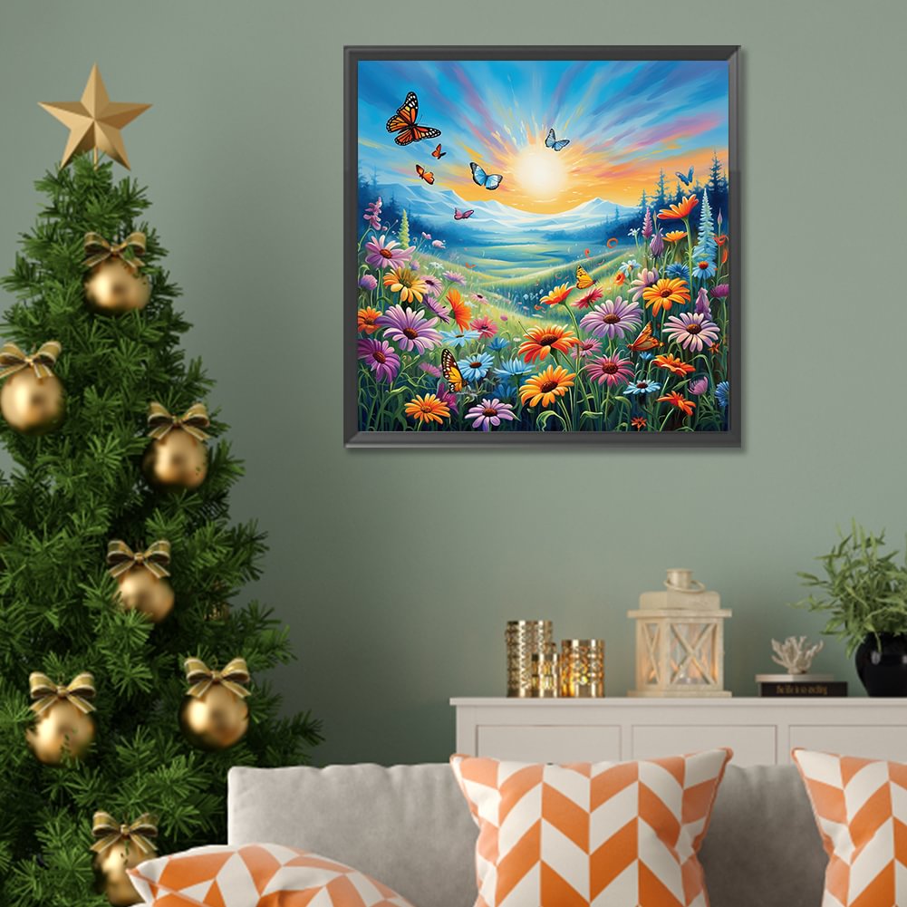 Resin Art With Flowers - Elmas Boyama Ailesi Sevimli Geyik Çiçek