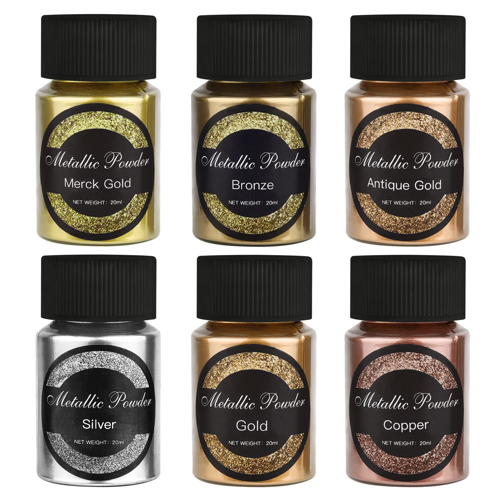 Glitter Powder Resin - 20ml/şişe metalik sim tozu altın gümüş