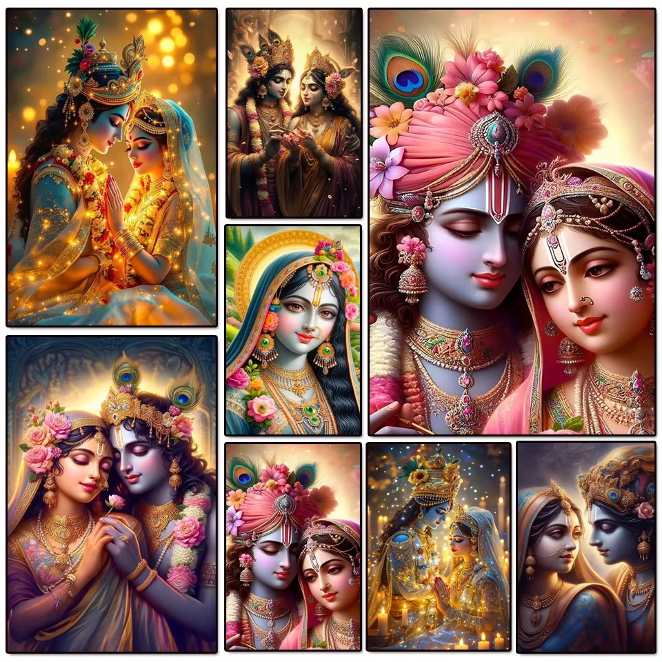 Hintli Radha Krishna Çifti 5d  - Resin Art Radha Krishna incelemesi ve fiyatı