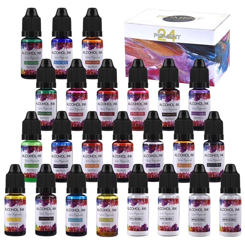 24 renk/Set 10ml reçine Pigmen - Resin Art Alcohol Ink incelemesi ve fiyatı