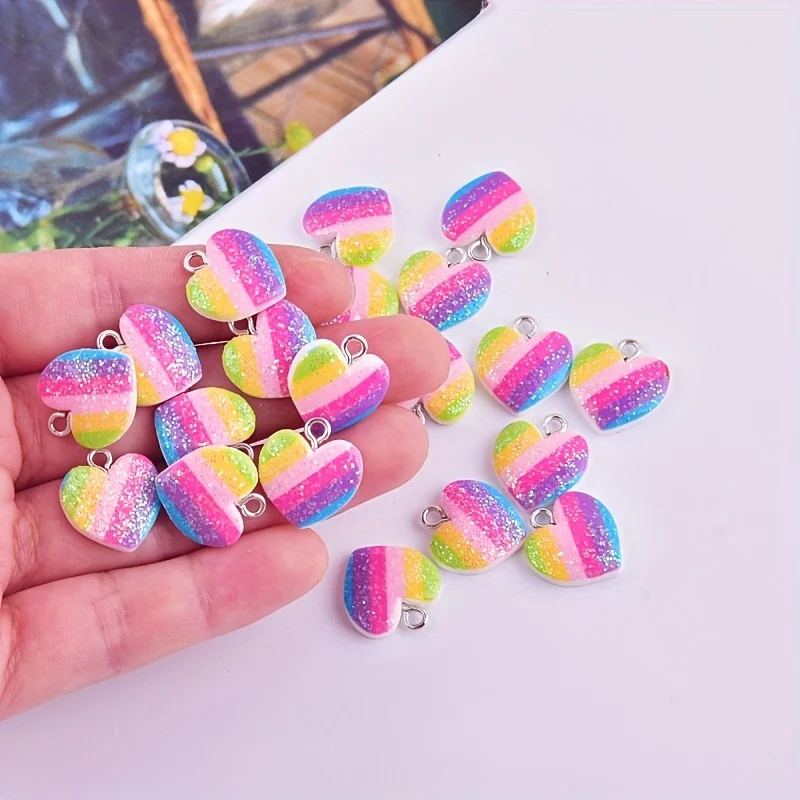 10 adet renkli kalp reçine tak - Resin Art Accessories incelemesi ve fiyatı