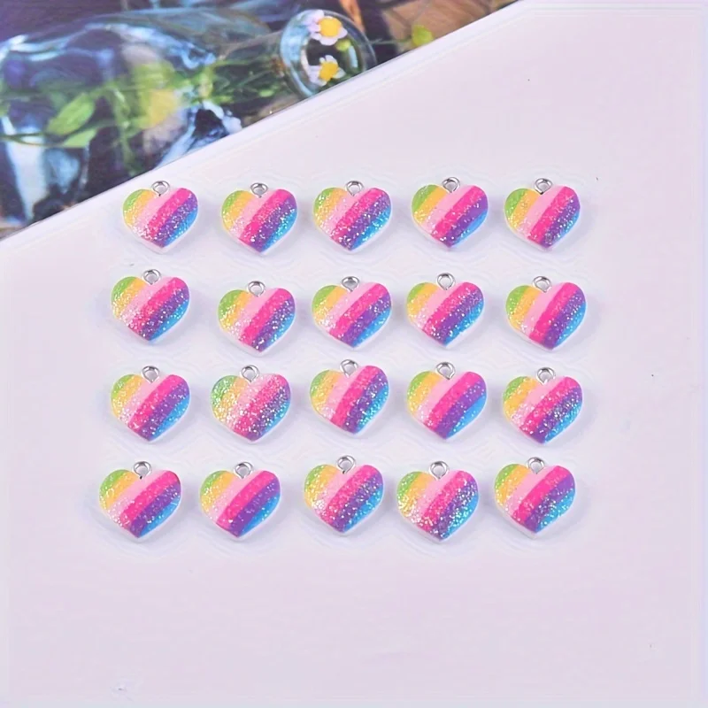 10 adet renkli kalp reçine tak - Resin Art Accessories incelemesi ve fiyatı